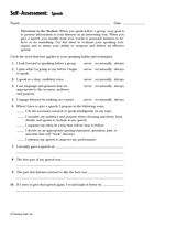 Self-Assessment: Speech