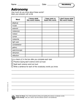 Astronomy: Vocabulary