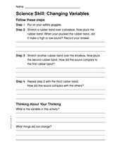 Science Skill: Changing Variables (Gr. 1)