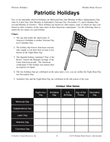 Patriotic Holidays