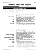 Facts and Figures of the 1920s