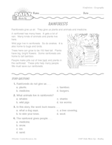 Geography Reading Warm-Up: Rainforests