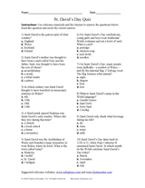Saint David's Day Quiz