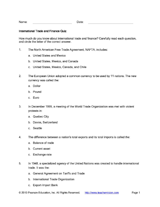 International Trade and Finance Quiz