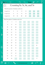 Counting by 3s, 4s, and 5s I