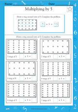 Multiplying by 5 Using Pictures (Grade 3)